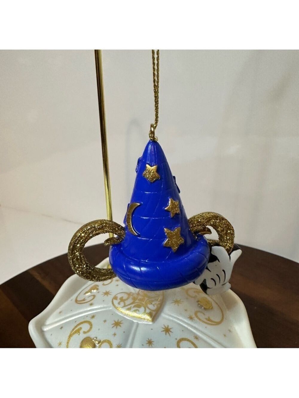 Disney Parks Sorcerer Mickey Wizard Hat Ornament Blue Gold Fantasia